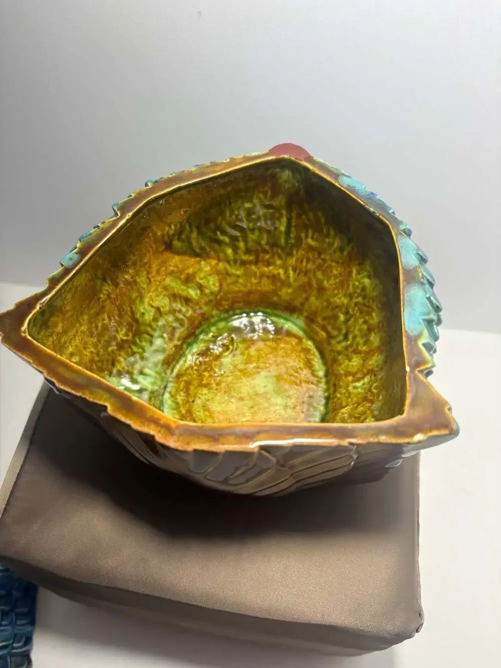Vintage Ceramic Turkey Covered Candy Dish Thanksgiving Fall Decor